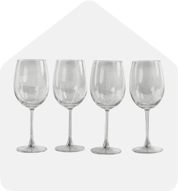 Unique Farmhouse Cottage Wine Goblet Glasses - Set of 6