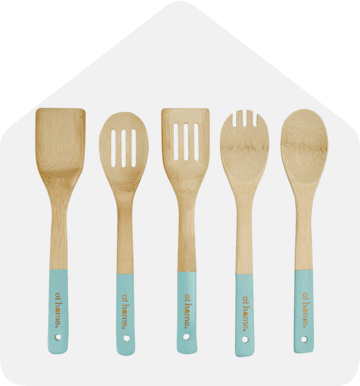 KitchenAid Classic Bamboo Spatula Set, set of 2, Aqua Sky