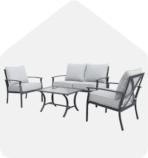 2pc Steel Outdoor Patio Accent Chairs Cream - Lokatse : Target