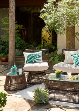  Lavish Home 80-OUTD-1 Lattice & Leaf Outdoor Furniture