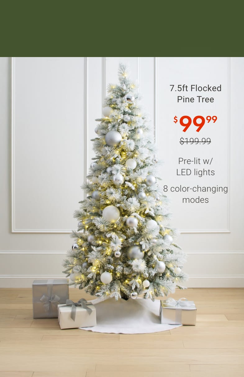 Tree Deal of The Week: $99.99 7.5ft Flocked Pine Tree