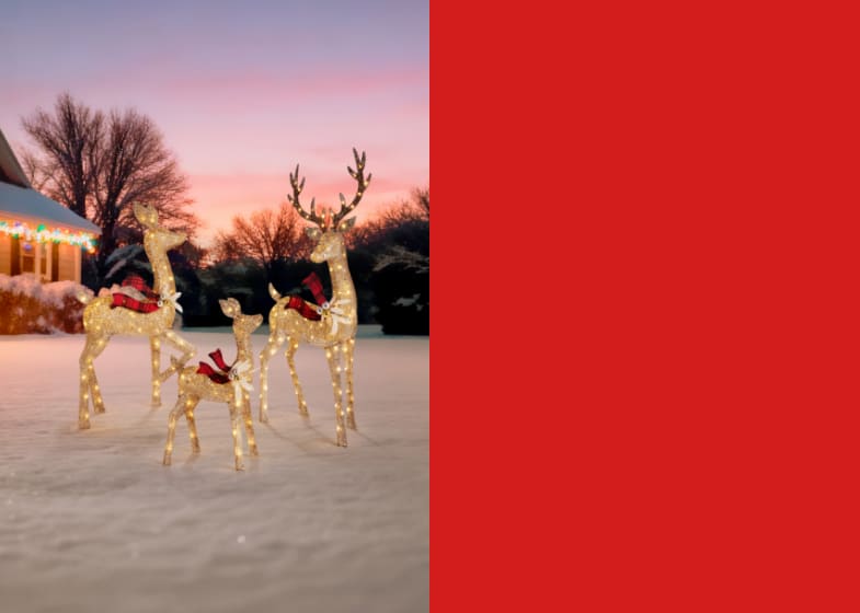 $50 Off Set of 3 Pre-Lit Deer