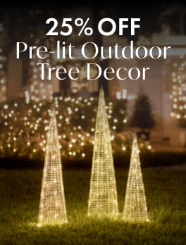 25% Off Pre-Lit Outdoor Tree Decor