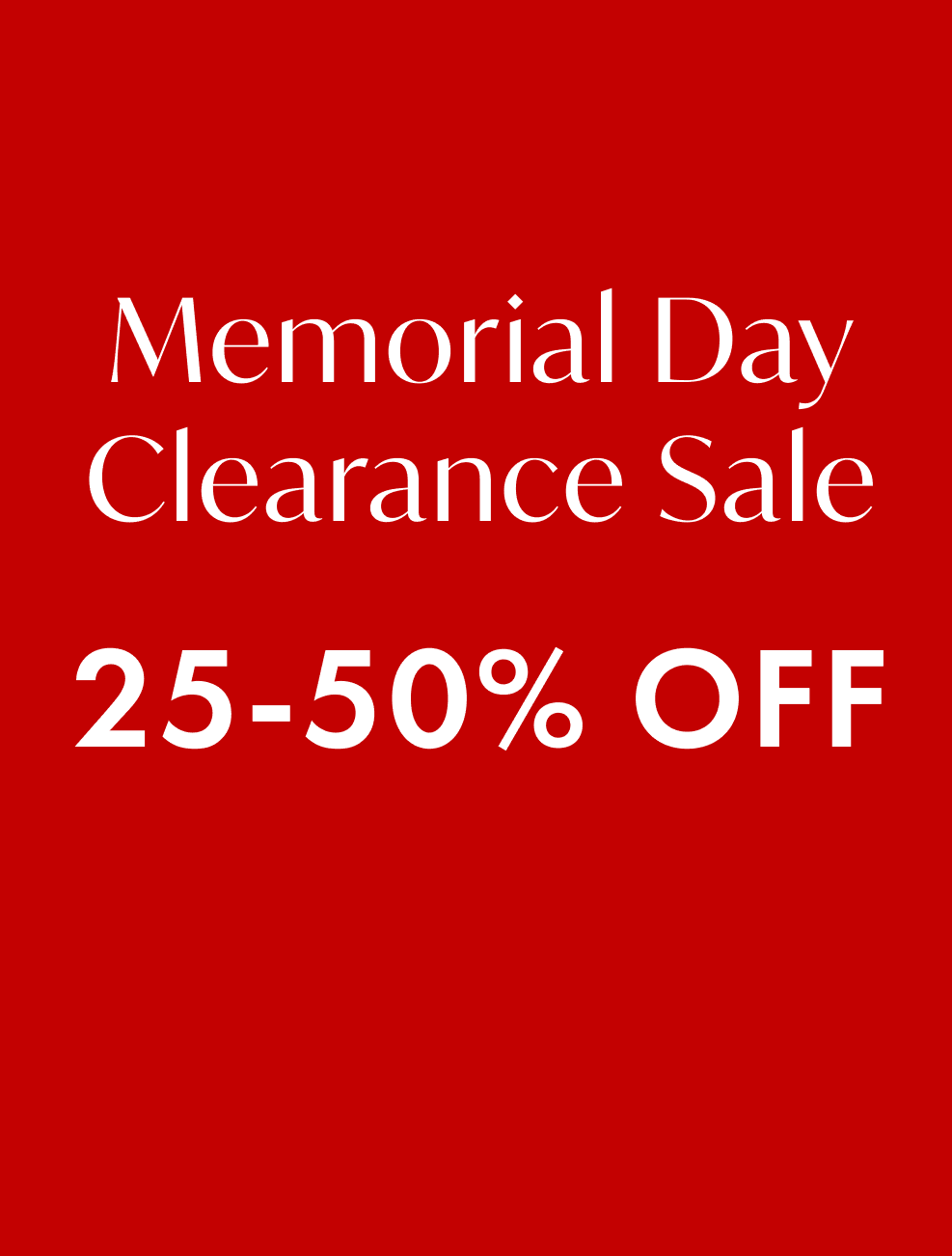 Memorial Day Clearance