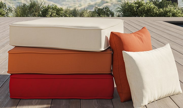 Select patio cushions and coordinating pillows