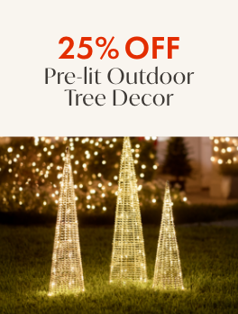 25% Off Pre-Lit Outdoor Tree Decor