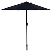 Steel Black Round Crank And Tilt Outdoor Umbrella, 7.5'