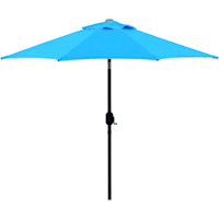 Steel Aqua Round Crank And Tilt Outdoor Umbrella, 7.5'