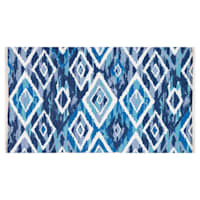 Dekalb Woven Blue Diamond Chindi Accent Rug, 2x4