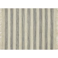 (B497) Hazel Stripe Natural & Navy Hand Woven Jute Area Rug, 5x7