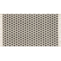 Brooklyn Black & Ivory Cotton Blend Accent Rug With Fringe, 2x4