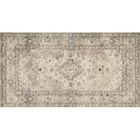 (B500) Xander Distress Look Ivory & Tan Area Rug, 2x4