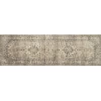 (B500) Xander Distress Look Ivory & Tan Runner, 2x7