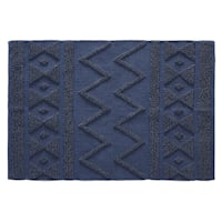 Reign Loop Cotton & Polyester Navy Scatter Rug, 2x4
