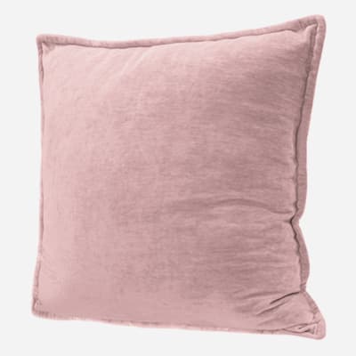 Maya Blush Pink Chenille Velvet Throw Pillow 24