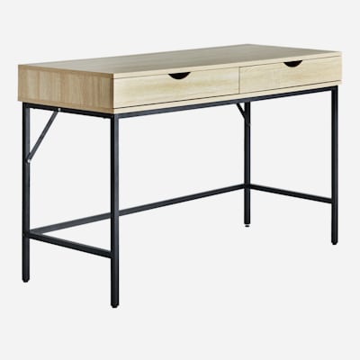 2 Drawer Wood Metal Desk At Home