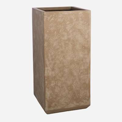 Tall Travertine Cube Planter, Medium