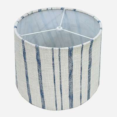 at Home 14 Blue White Striped Textured Shade