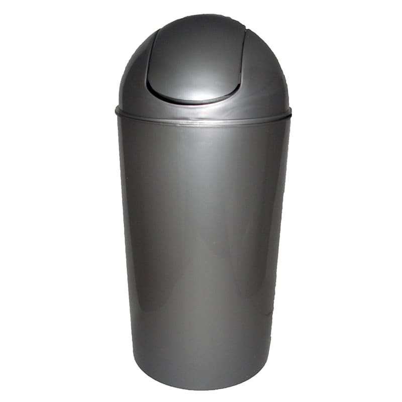 Swing Lid Light Grey Kitchen Trash Can At Home