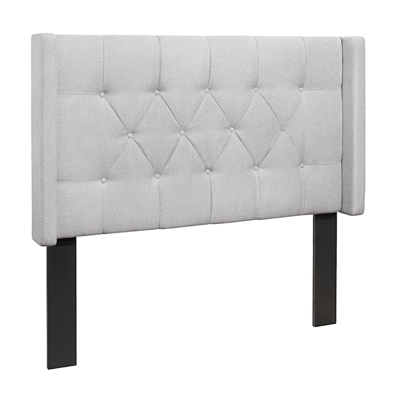 Hilton Full Queen Light Grey Linen Headboard At Home What color walls goes with white furniture. hilton full queen light grey linen