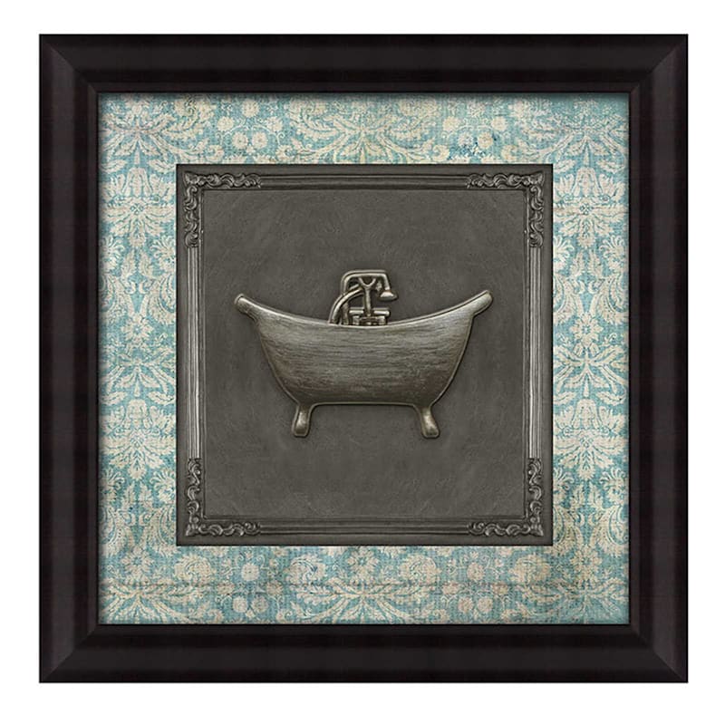 Blue Bath Sink Framed  Art  10x10 in At Home