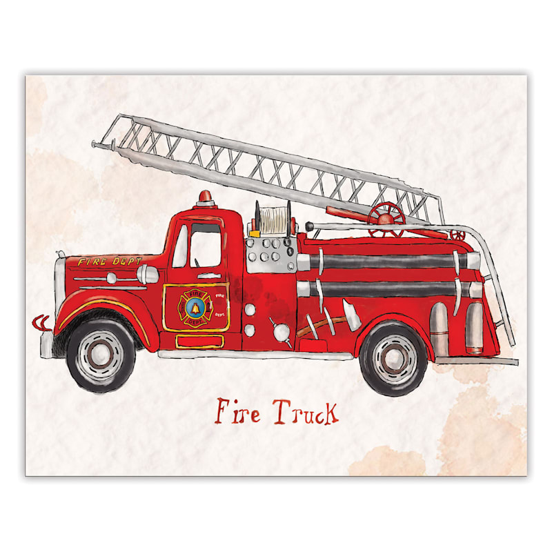 Bathroom Rug 23rd Street Creations 16 x 23 in Fire Truck and Ambulance Decor