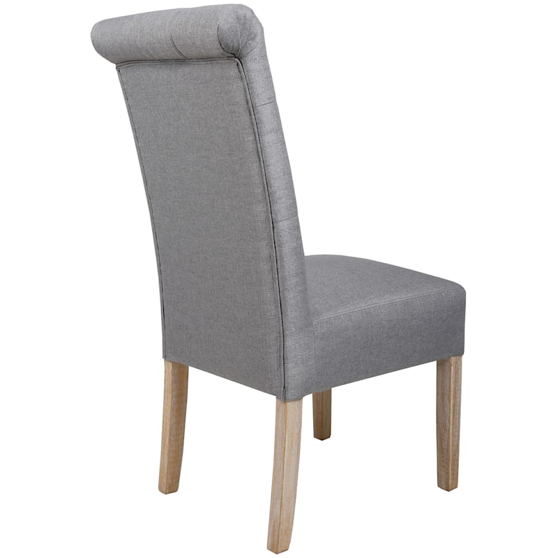 Eva Grey Tufted Reclaimed Dining Chair At Home