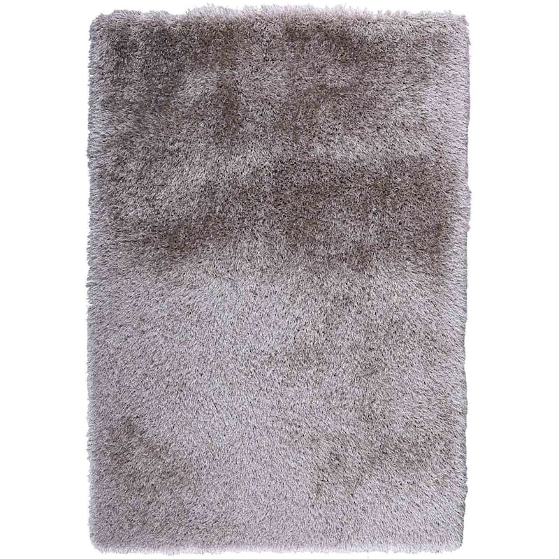 C101 Mixed Silver Grey Beige Long Pile Shag 7x10 At Home