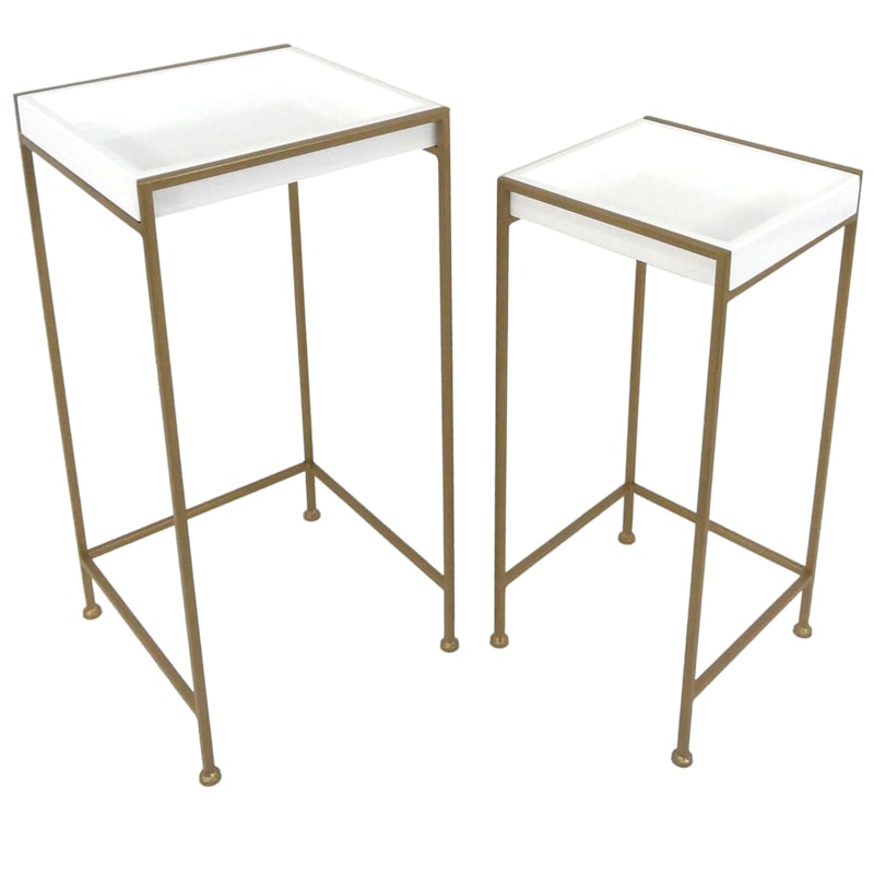 Plant Stand With Gold Metal Base White Small At Home Ivyline indoor plant pot and mimmo stand, h60.5cm, white/black. athome