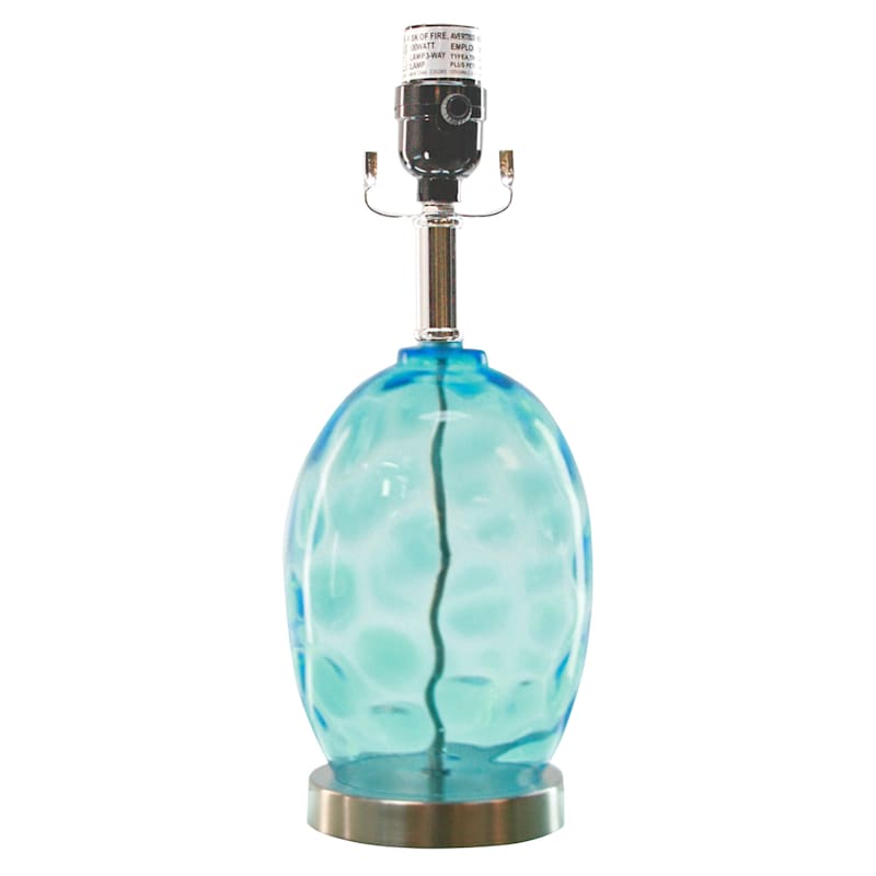 teal glass lamp base