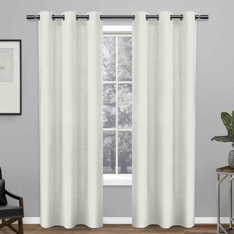 Leeds Woven White Curtains At Home