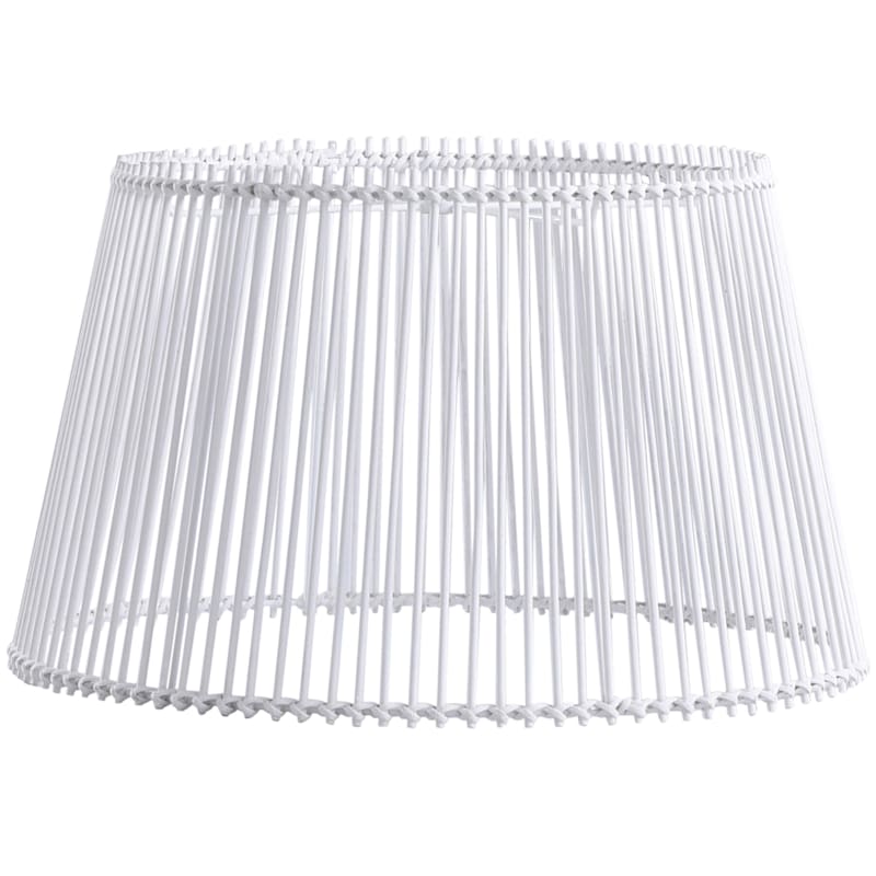 white rattan lamp shade