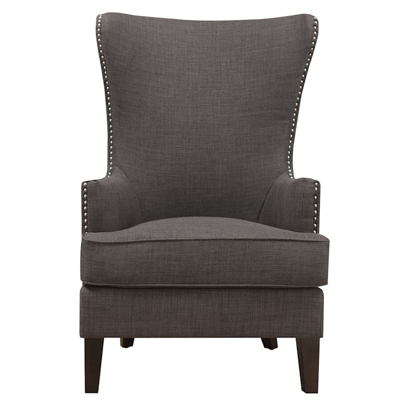 Kori Winged Charcoal Grey Accent Chair | At Home