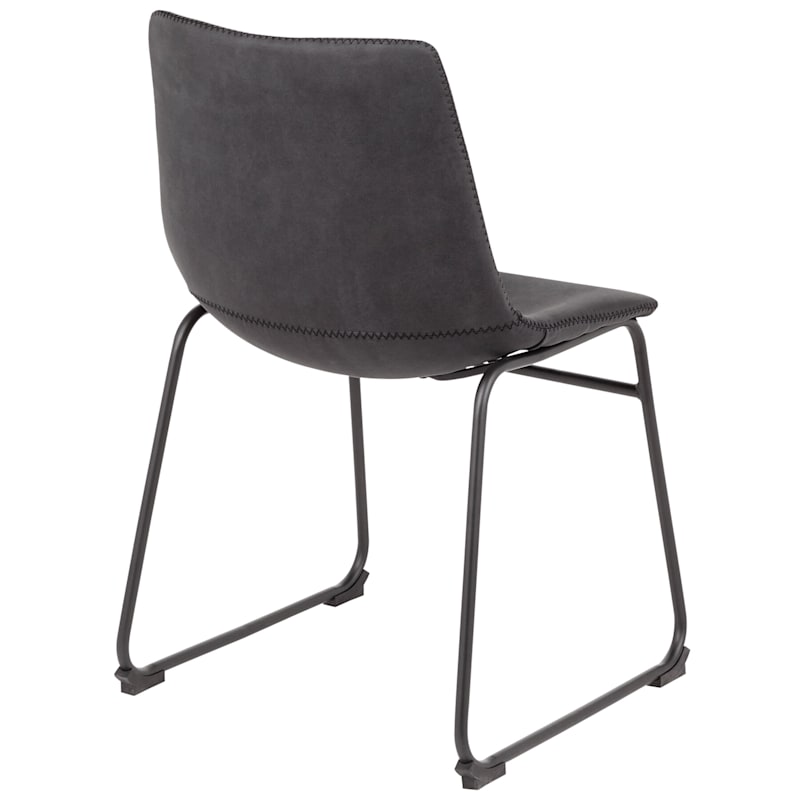Duke Dark Grey Industrial Modern Dining Chair | At Home