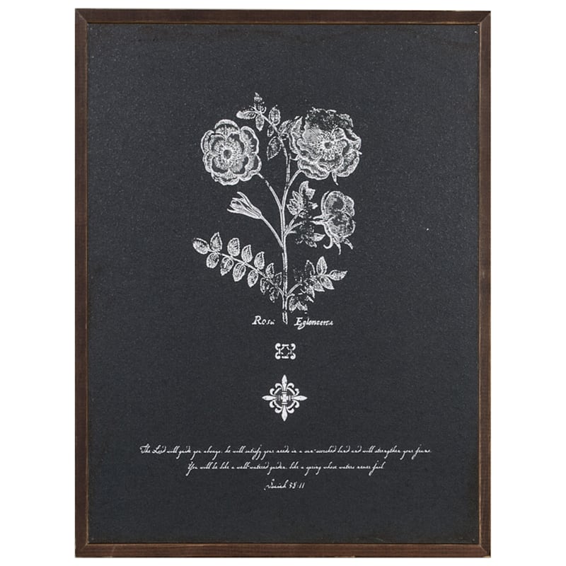 11x14 Black White Floral Framed Wood Wall Decor At Home