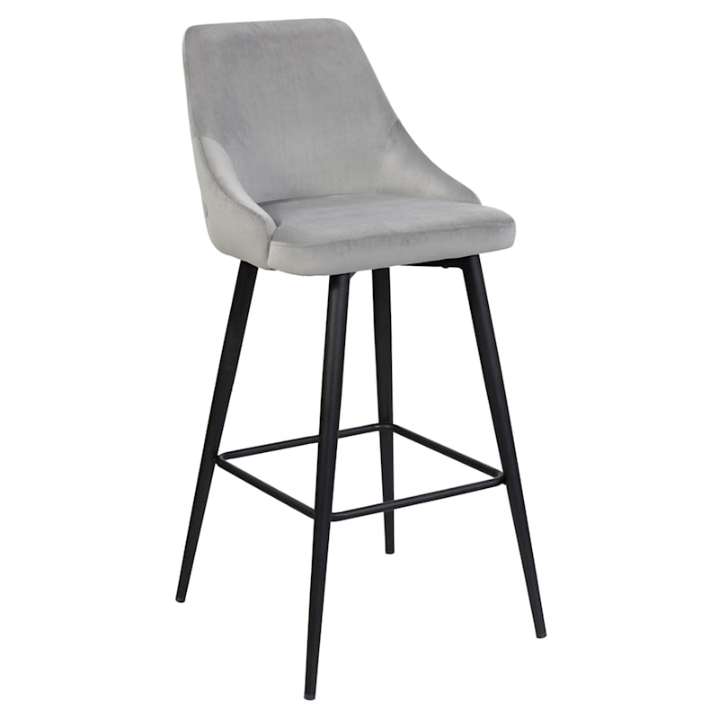 Sabrina Tufted Back Barstool Grey At Home The frame is made of 18 gauge tapered steel. sabrina tufted back barstool grey at