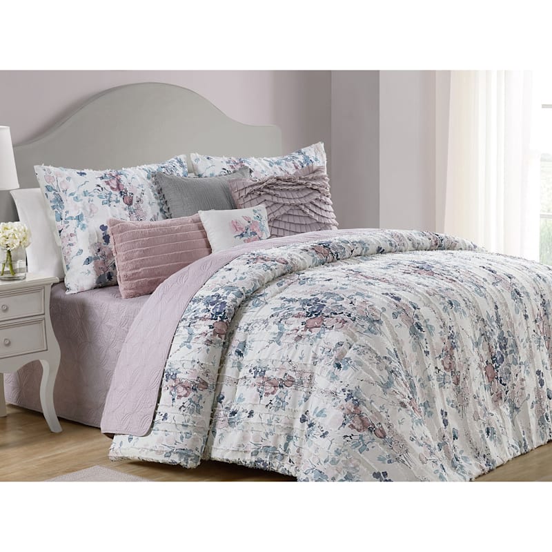 Anna 3 Piece Floral Comforter Set Full Queen At Home
