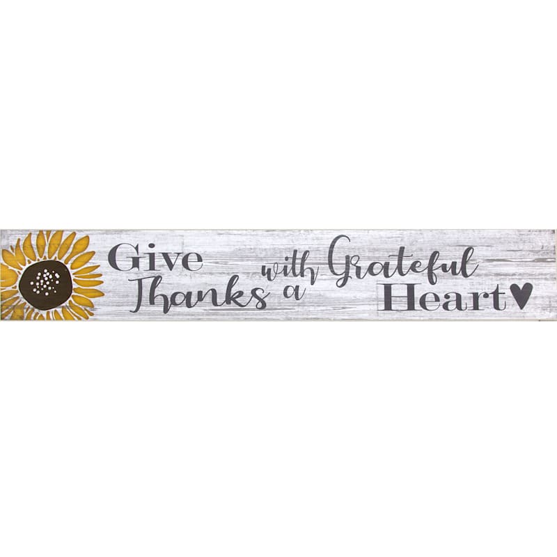 GIVE THANKS WITH A Grateful Heart Framed Completed Vintage Needlepoint Goldtone Wood Frame Decorative Raised Top Trim Design 16 x 19 x 2