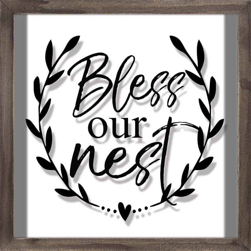 Bless Our Nest Glass Wood Wall Art At Home