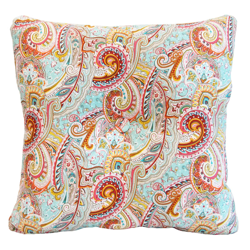 Paisley Multi Outdoor Tufted Back Cushion | At Home