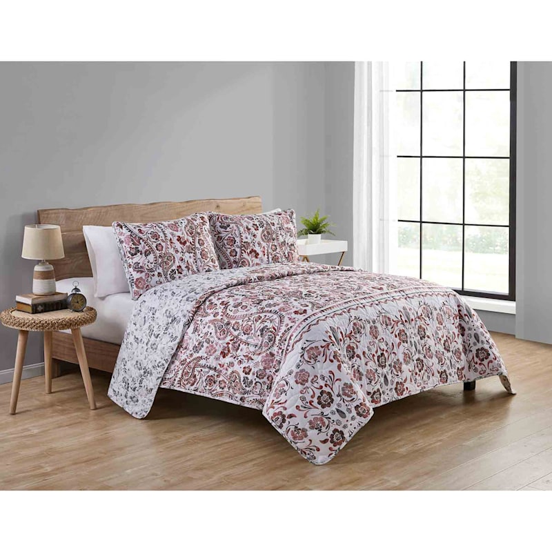 Cypress 3 Piece Printed Quilt Set King At Home