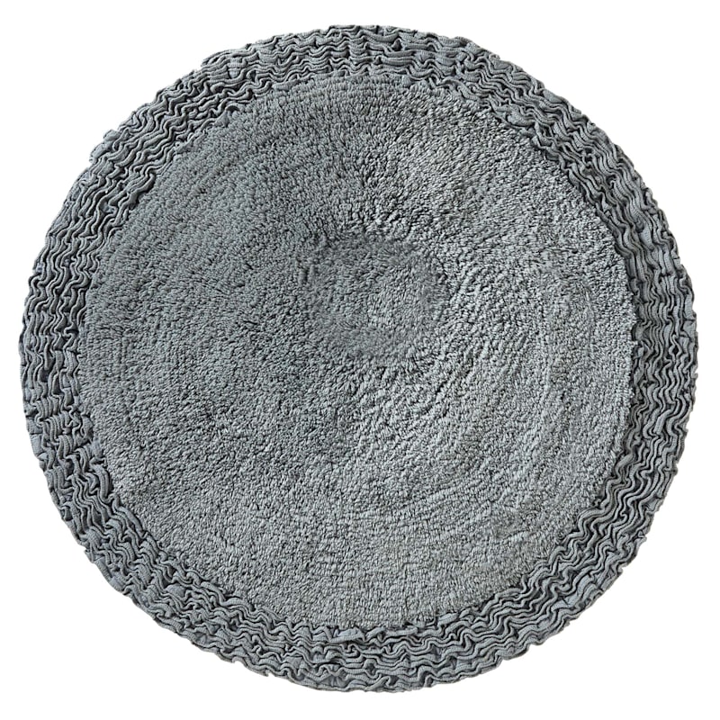 Jackie Round Bath Rug, Grey At Home