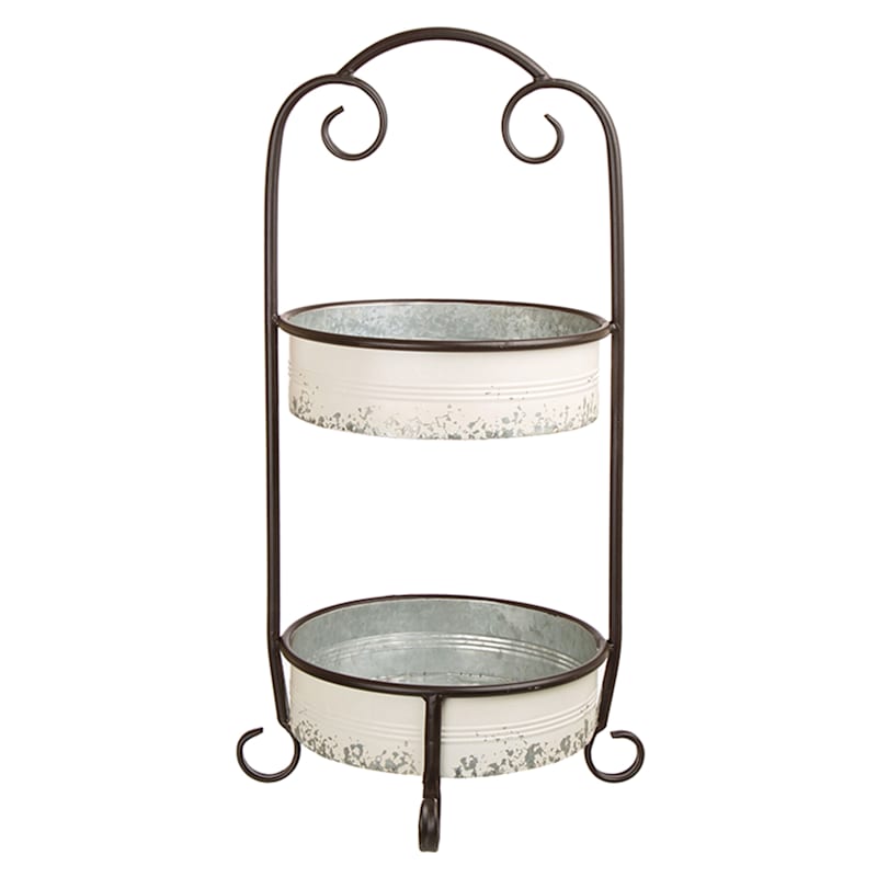 28in Metal 2 Tier Plant Stand White At Home A tiered plant stand is an ideal option for small plants. 28in metal 2 tier plant stand white