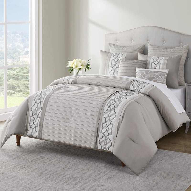 Darryl Tan 7 Piece Embroidered Comforter Set Queen At Home