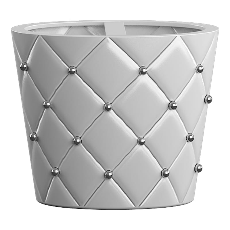 White Resin Quilted Stud Toothbrush Holder At Home