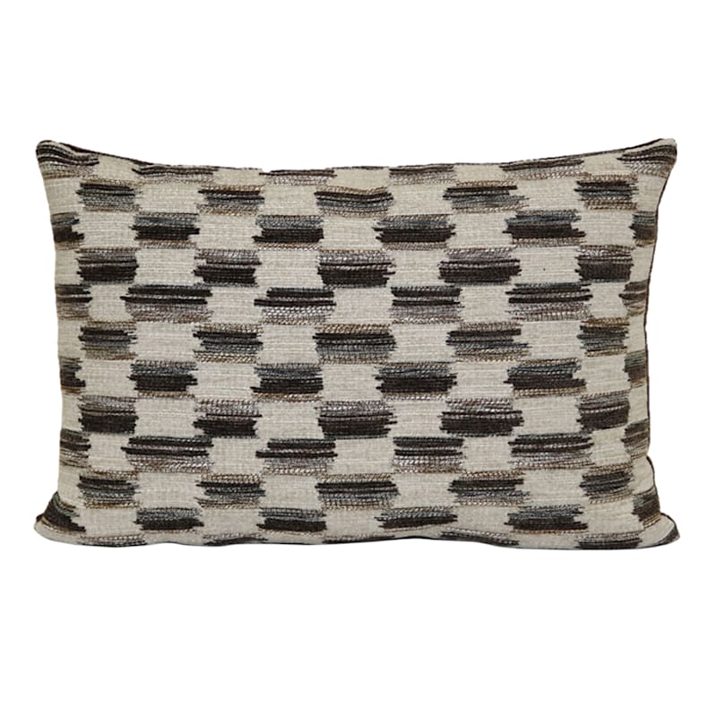 Art Class Modern Geometric Walnut Chenille Jacquard Oblong Pillow 14x20 At Home