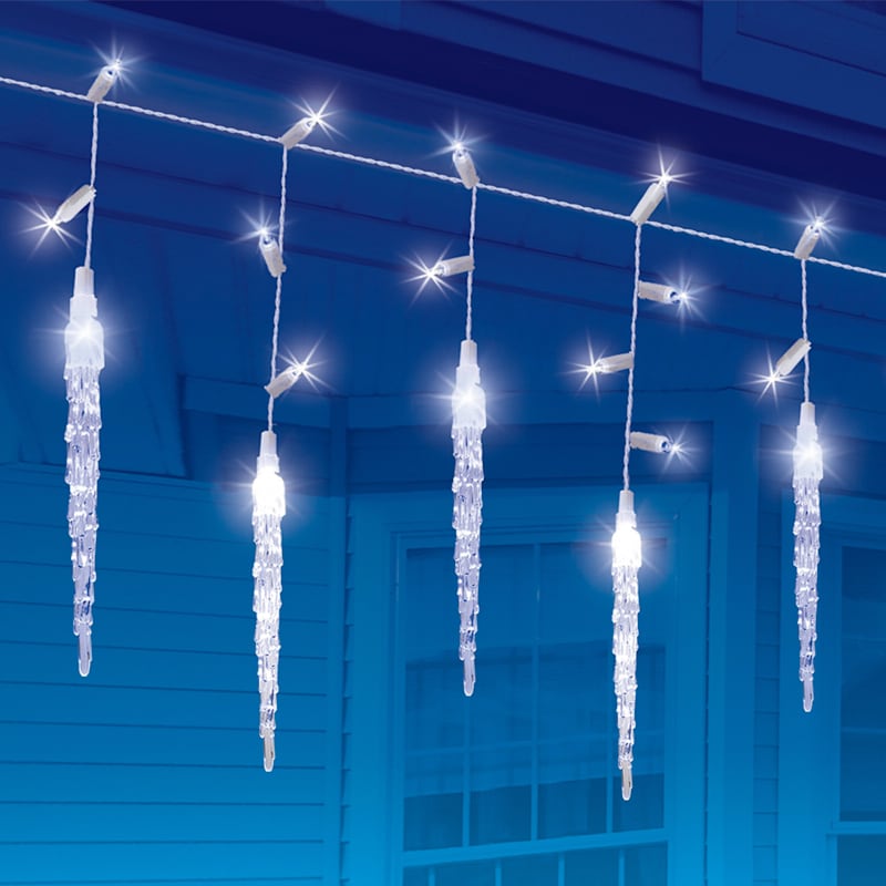 16 Count Led Twinkle Icicle Lights At Home