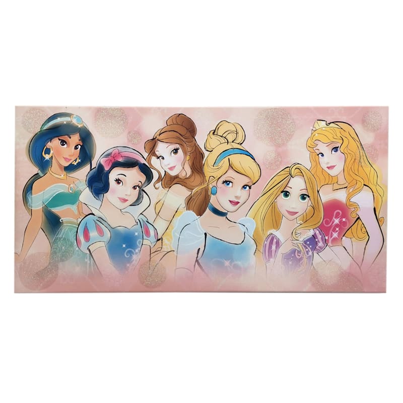 12X24 Disney Princess Canvas With Glitter Wall Art At Home