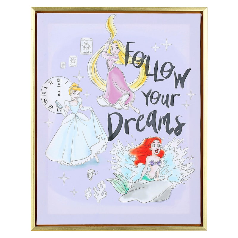 11X14 Disney Princess Canvas With Floating Frame Wall Art