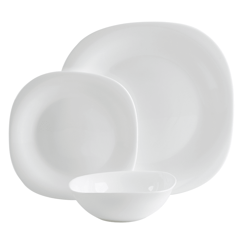 NEXT 12 Piece SOFT SQUARE Porcelain White Dinner Set NEW